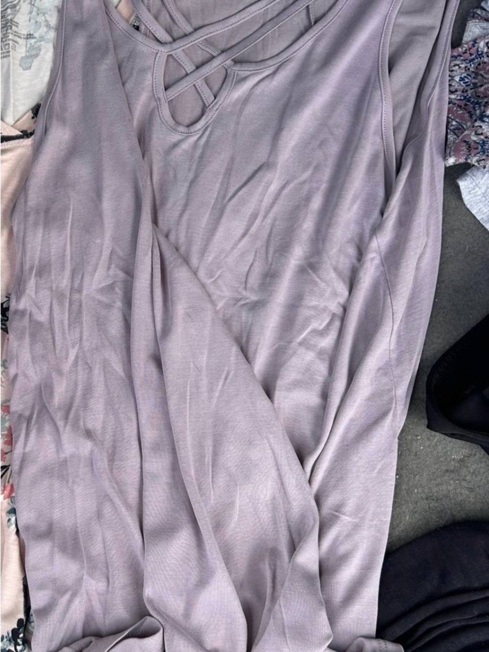 Maurice’s Women's Lavender Crisscross Neck tank top